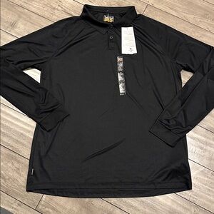 NWT Timberland Cream Polo Shirt Classic Knit - Black Long sleeve size XL